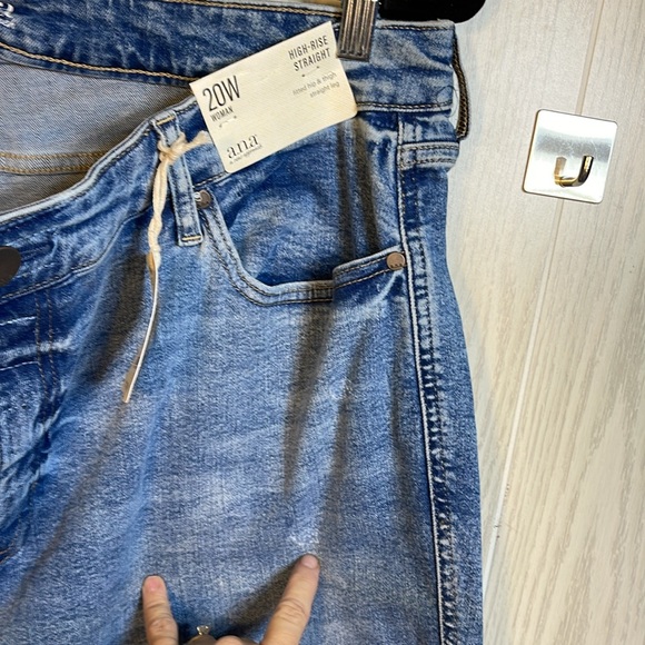 COPY - N/WT ana woman High Rise Straight leg raw hem jeans-self fasten- no zip - Picture 14 of 16